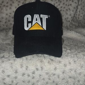 Rust Caterpillar Black and Yellow Logo Hat